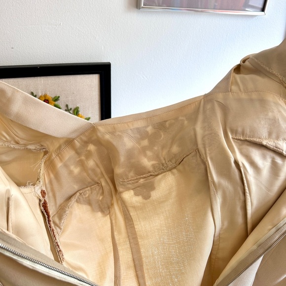 1960s Cream & Rust Embroidered Dress Matching Jacket Set – Mod Two-Piece - Picture 9 of 11